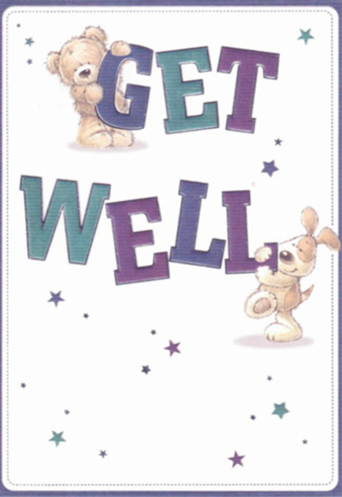 A joyful narrative unfolds in this get well card, where a charming bear and a floppy-eared puppy unite amid a shower of whimsical stars. Their animated interaction, centred around the bold, friendly words 'Get Well' in deep purples and aquas, feels both comforting and celebratory-a spirit that echoes through the close-knit community of Worcester Park. The creamy white background offers a clean, serene canvas, allowing every detail to shine: the illusion of the bear's downy fur, the puppy's silky, languid ears, and the crisp contours of each letter. Light dances across the scene, illuminating the card's elements with an airiness akin to sunbeams landing on a fresh bouquet in the window of Flowers Worcester Park. Every artistic flourish speaks of careful placement and tender intention-as a florist places blooms to inspire calm and reassurance. The design's emotional resonance quietly promises support and healing, as cheerful stars scatter encouragement much like neighbours here offer kindness. Whether for a child in bed or a friend on their way to recovery, this card and a Worcester Park bouquet together become a nurturing gesture, ensuring every wish for wellbeing is both seen and felt.