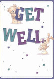 Overflowing with charm and optimism, this get well card features the delightful pairing of a soft teddy bear and an adorable puppy-each joyfully interacting with the large, hand-lettered message they help display. Vivid shades of indigo and teal compose the 'Get Well' greeting, their confident strokes leaping from a soft cream backdrop reminiscent of the tranquil homes around Worcester Park's Warren Farm. Whimsical stars, in a playful array of purples and blues, twinkle throughout the card, conjuring hope and positivity with every sparkle. The bear's velvety fur and the puppy's floppy ears are rendered so invitingly that one can almost imagine their gentle presence as soothing as a fresh arrangement from Flowers Worcester Park. The composition emanates lightness, compassion, and genuine warmth, with each visual element thoughtfully placed to comfort and uplift. Ideal for sending sincere good wishes and a soothing wave of care, this card's joyful artistry carries the gentle essence of Worcester Park, perfectly suited to accompany a hand-delivered bouquet and brighten someone's path to recovery.